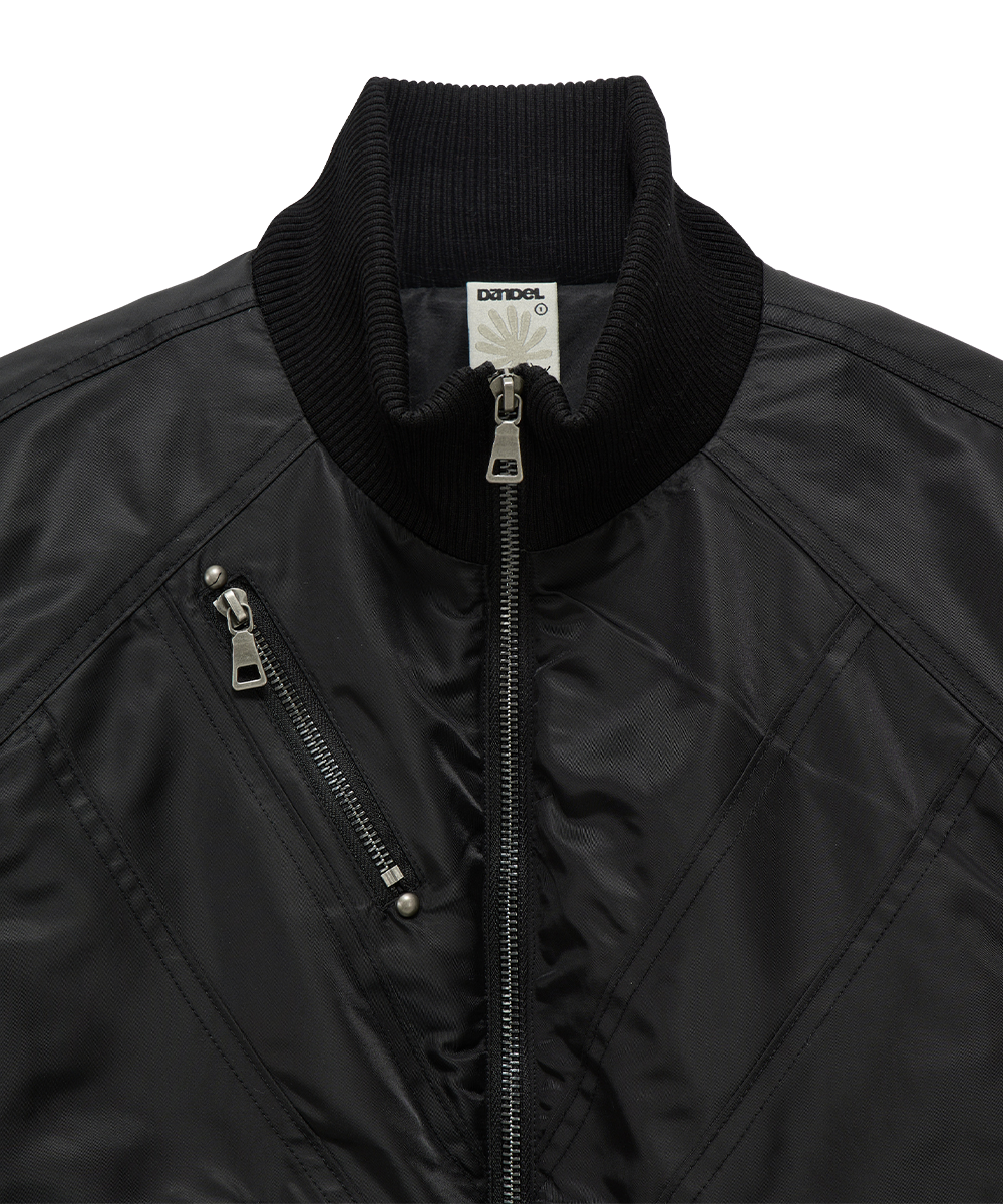 단델(DANDEL) DD cropped studded MA-1 jacket (BLACK) - 사이즈