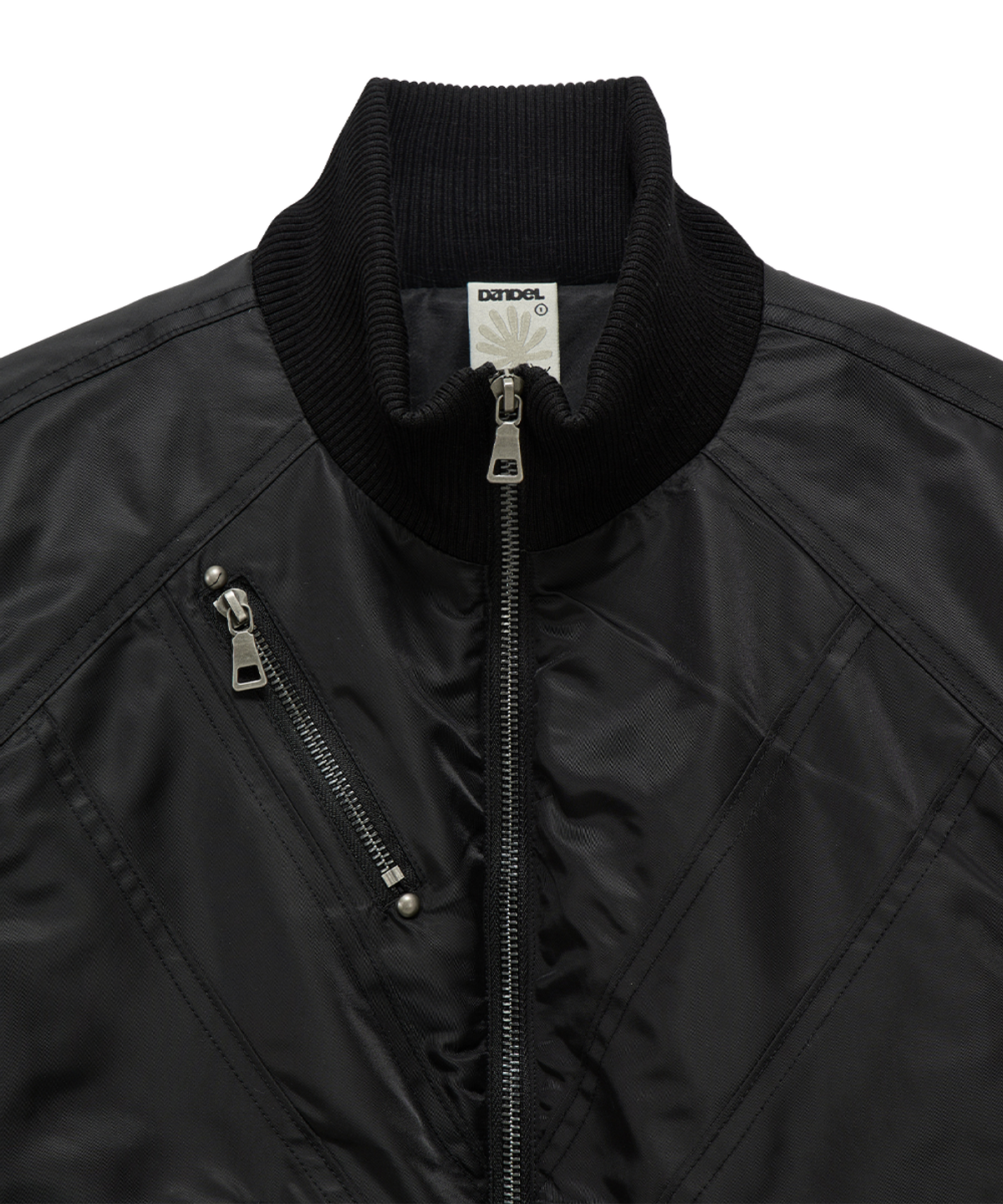 단델(DANDEL) DD cropped studded MA-1 jacket (BLACK) - 사이즈