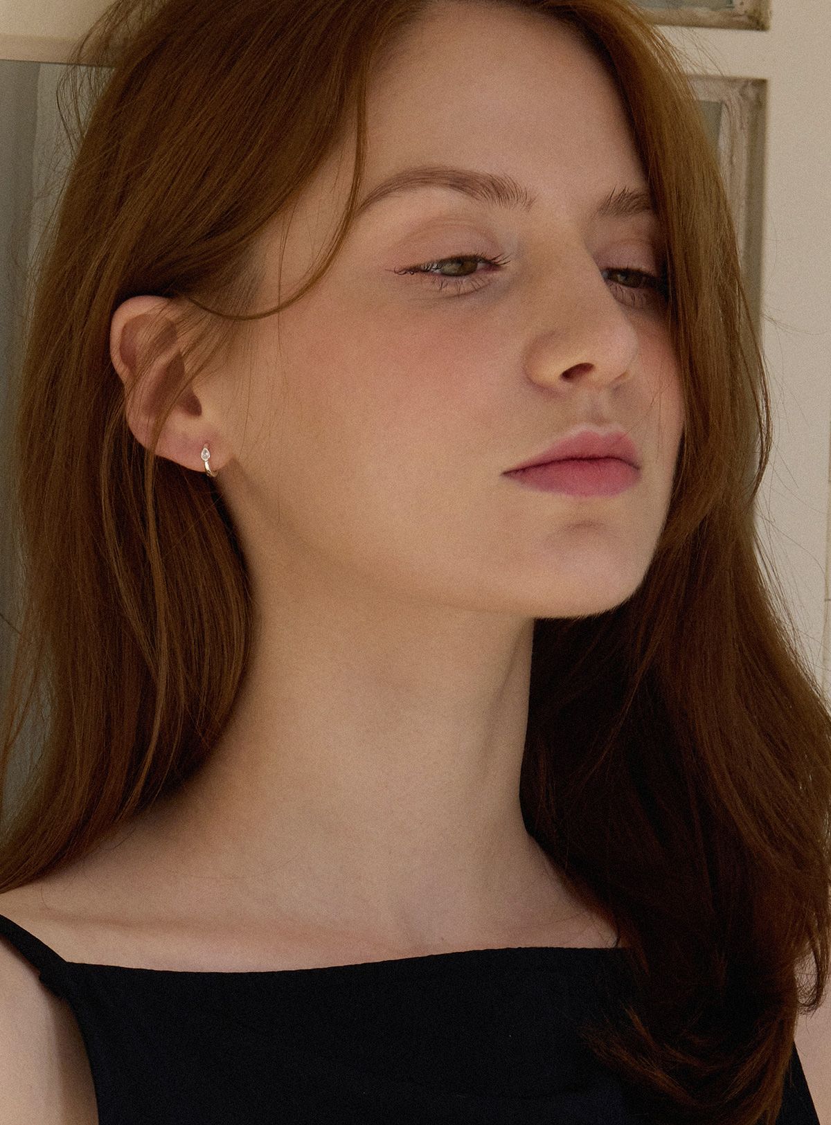 페이지플린(PAIGEFLYNN) [실버925] 클리어 듀 원터치 귀걸이