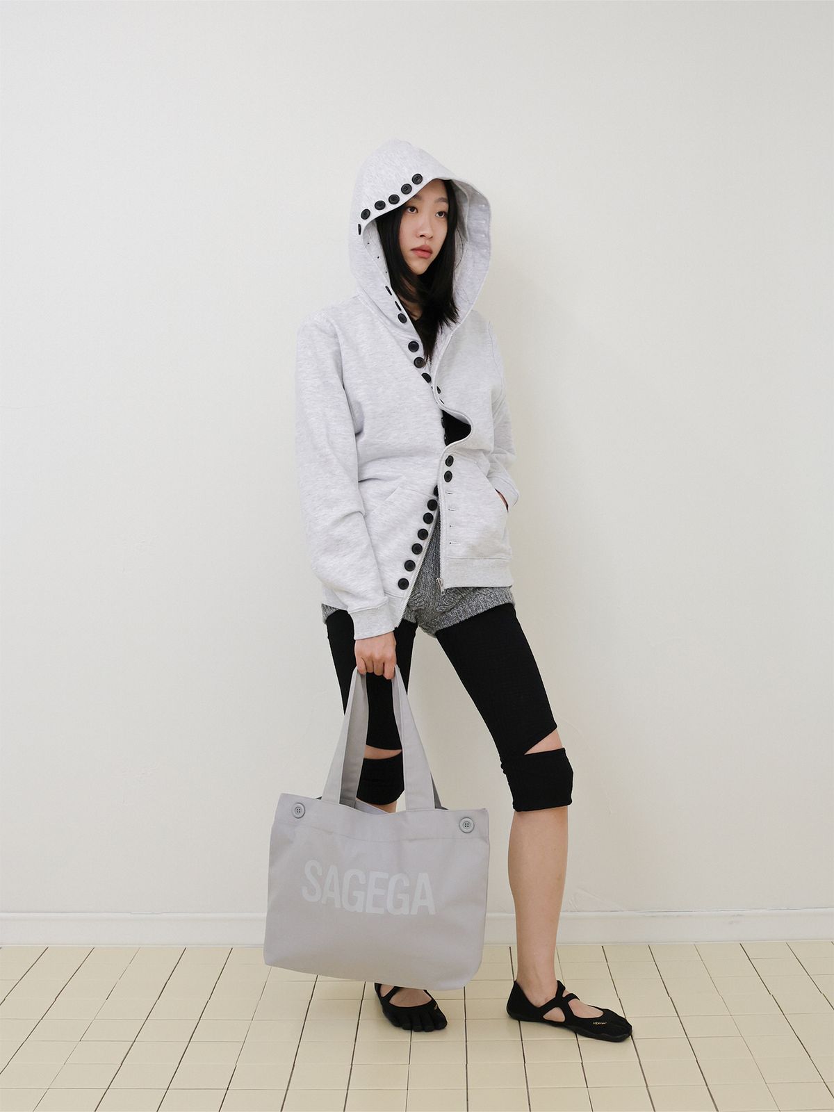 세이지가(SAGEGA) Button Tote Bag (Gray)