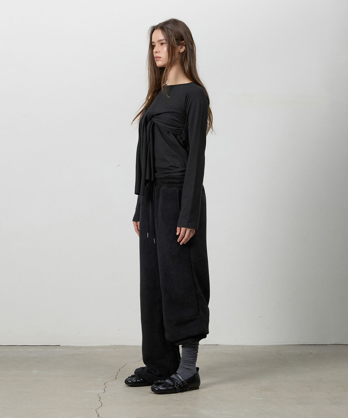 쓰리투에이티(THREE TO EIGHTY) DUAL-SURFACE CORDUROY PANTS BLACK