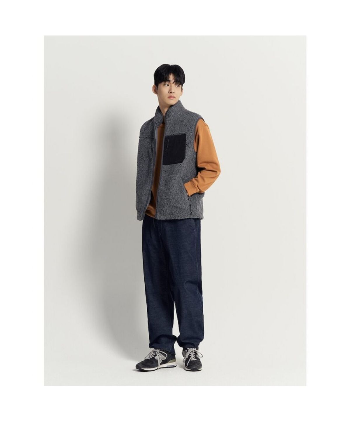 빈폴 멘(BEANPOLE MEN) [BEANPOLE KNAP] 플리스 베스트 - 애쉬