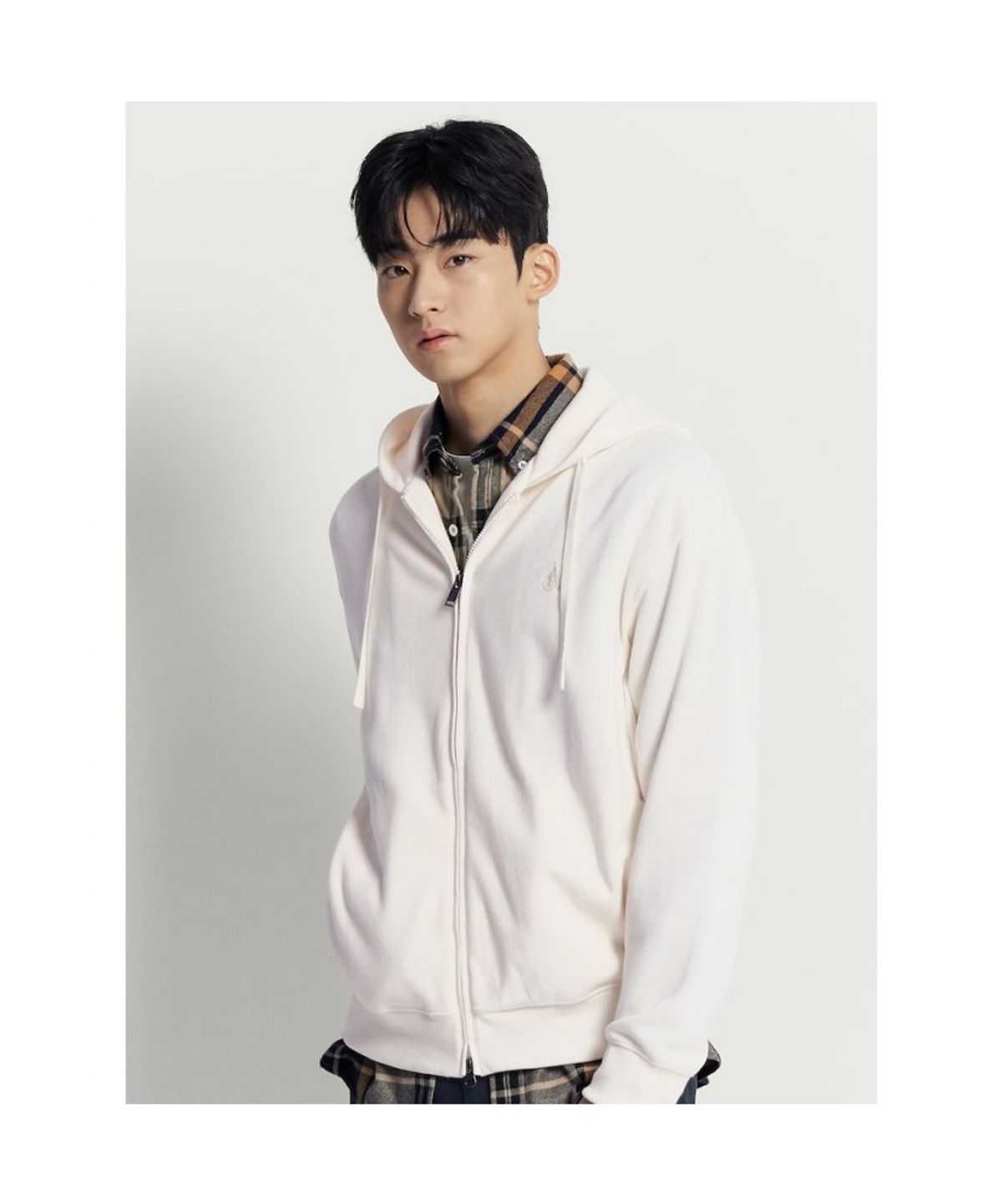 빈폴 멘(BEANPOLE MEN) 캐주얼 소프트 코튼 집업 후디 - 아이보리