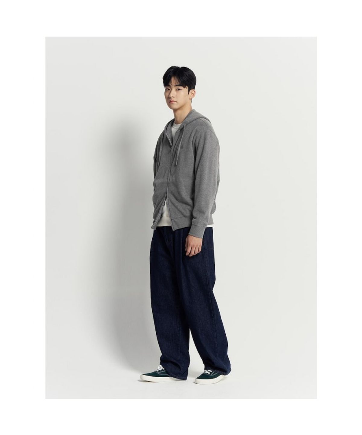 빈폴 멘(BEANPOLE MEN) 캐주얼 소프트 코튼 집업 후디 - 그레이