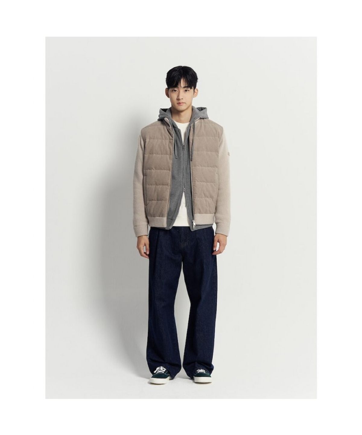 빈폴 멘(BEANPOLE MEN) 캐주얼 소프트 코튼 집업 후디 - 그레이