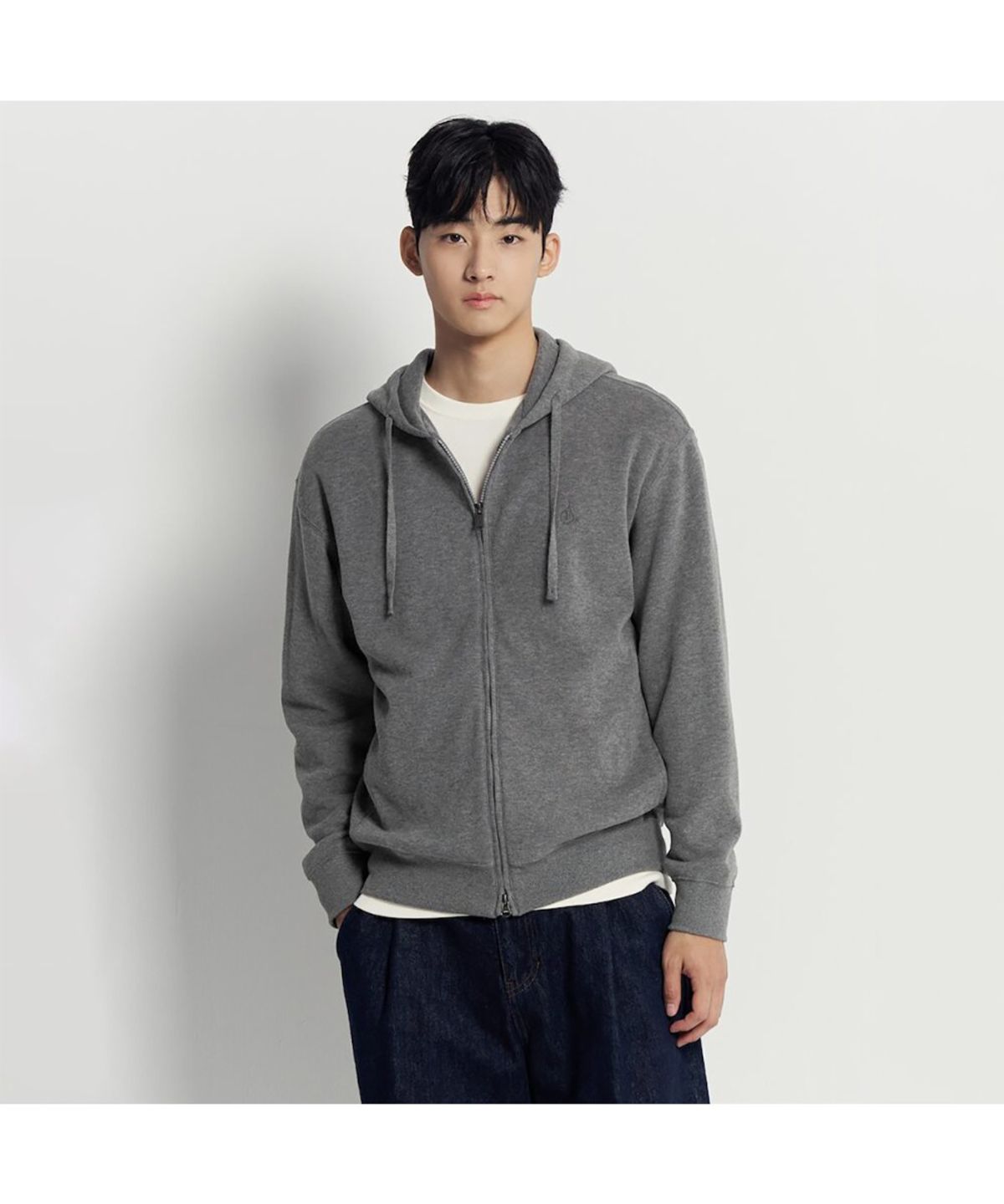 빈폴 멘(BEANPOLE MEN) 캐주얼 소프트 코튼 집업 후디 - 그레이