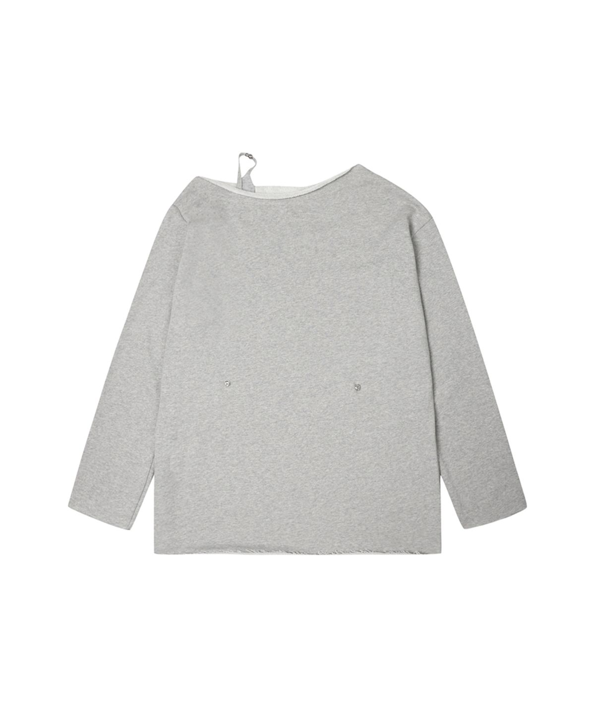 쓰리투에이티(THREE TO EIGHTY) BEAD DROP ONE-SHOLDER SWEAT TEE M.GREY
