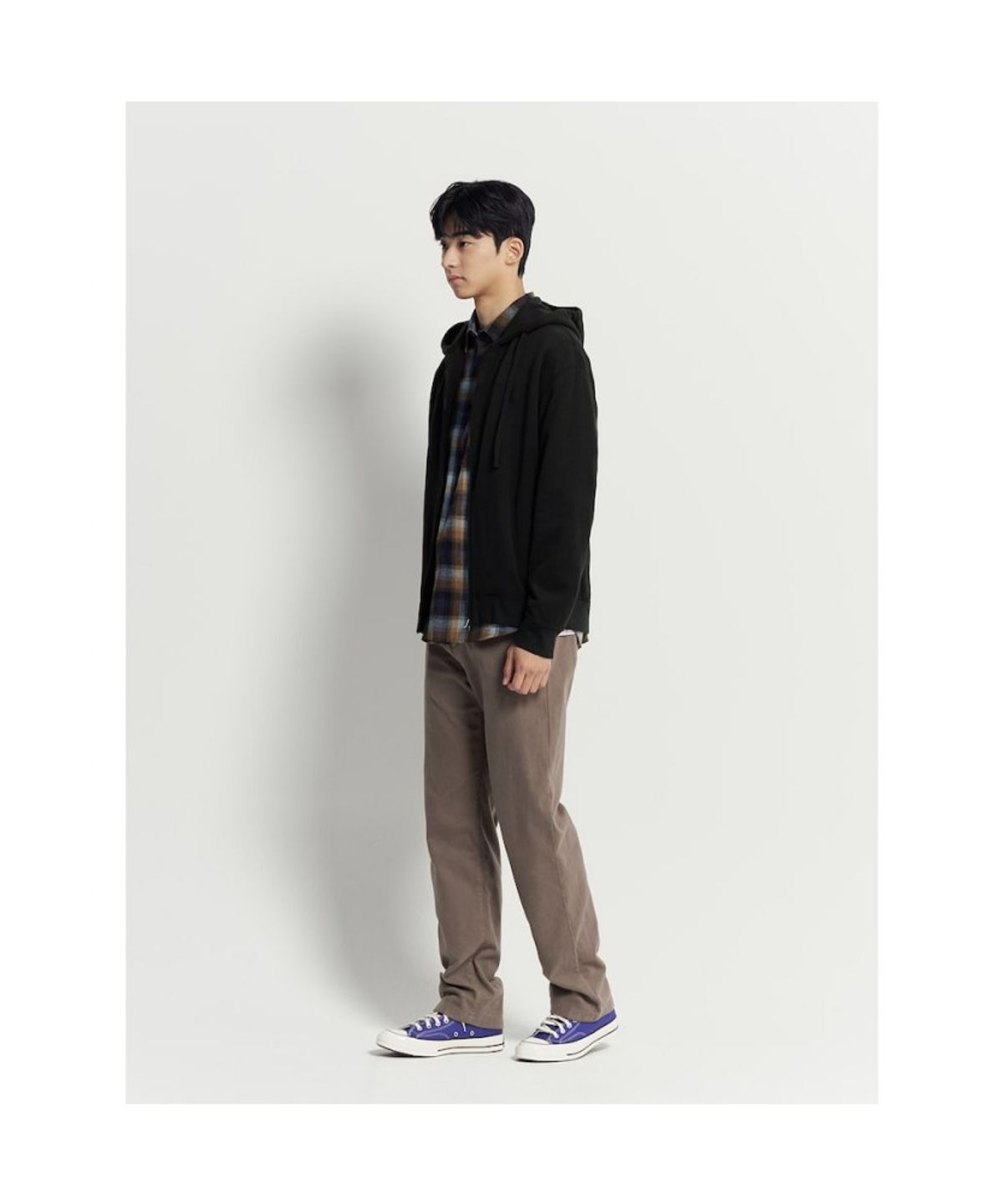 빈폴 멘(BEANPOLE MEN) 캐주얼 소프트 코튼 집업 후디 - 블랙