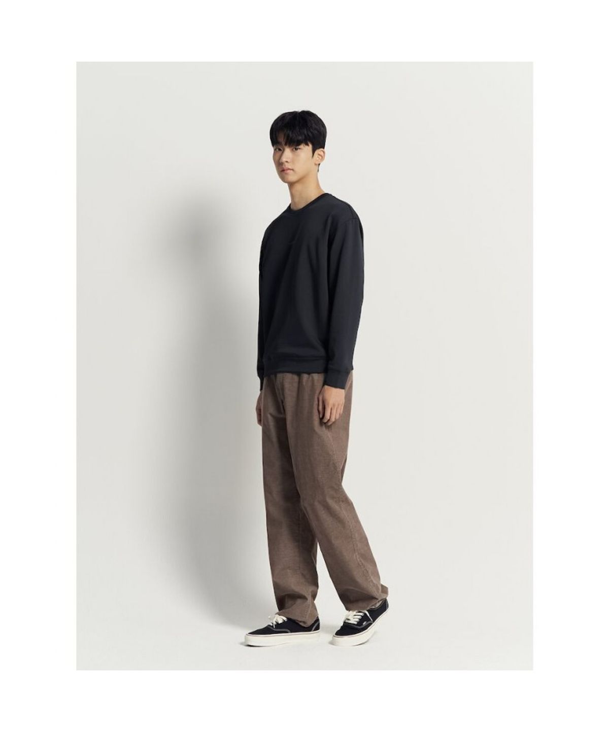 빈폴 멘(BEANPOLE MEN) [BEANPOLE KNAP] 폴리 기모 라운드 스웨트 셔츠 - 블랙