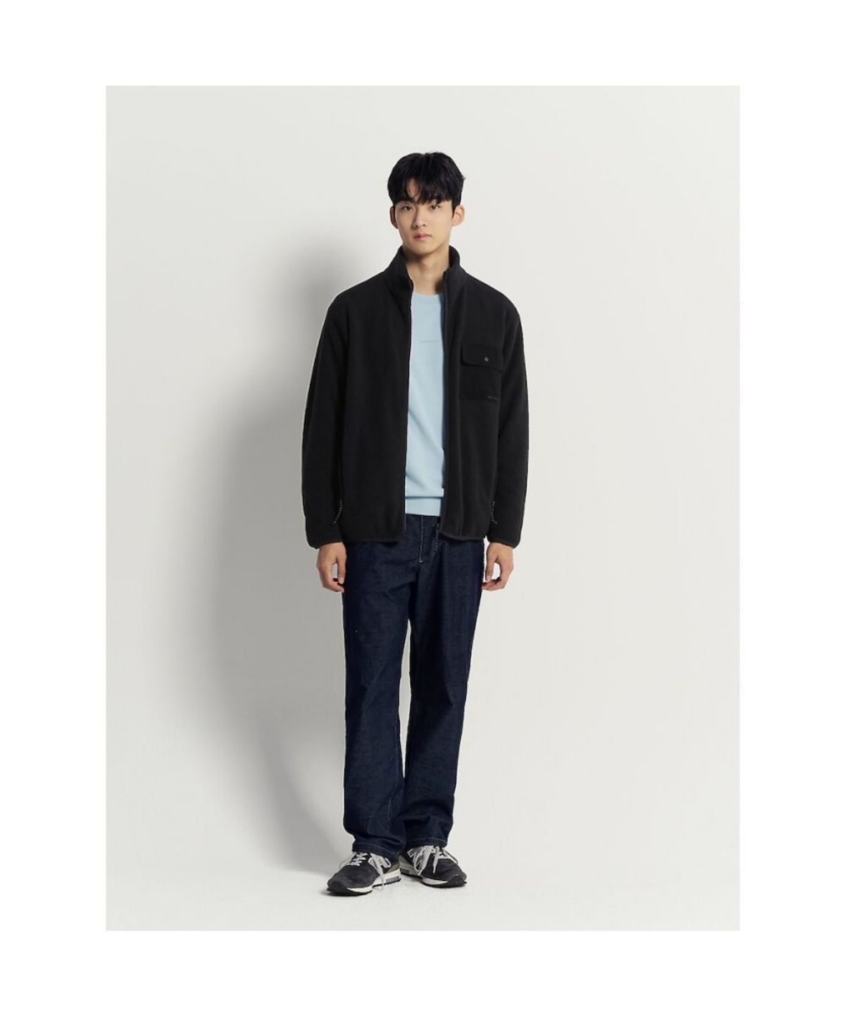 빈폴 멘(BEANPOLE MEN) [BEANPOLE KNAP] 폴리 기모 라운드 스웨트 셔츠 - 스카이 블루