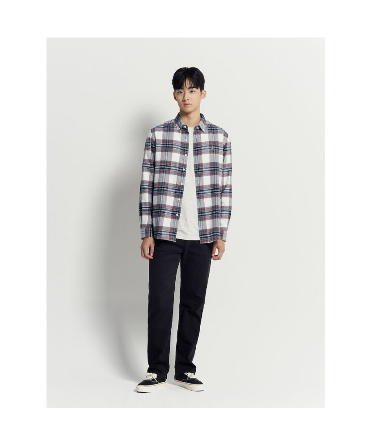 빈폴 멘(BEANPOLE MEN) 브러쉬드 트윌 멀티 체크 셔츠 - 아이보리