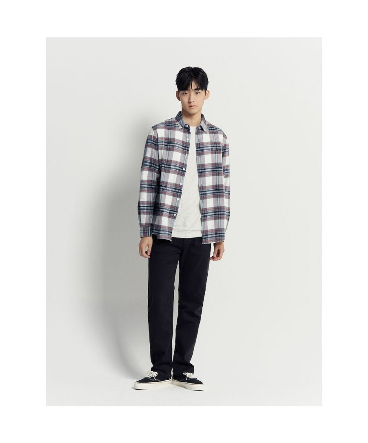 빈폴 멘(BEANPOLE MEN) 브러쉬드 트윌 멀티 체크 셔츠 - 아이보리