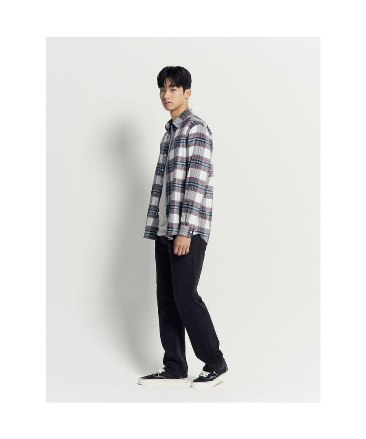 빈폴 멘(BEANPOLE MEN) 브러쉬드 트윌 멀티 체크 셔츠 - 아이보리