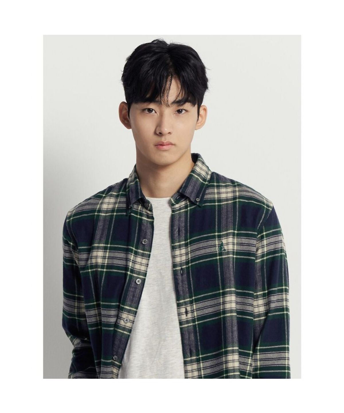 빈폴 멘(BEANPOLE MEN) 브러쉬드 트윌 멀티 체크 셔츠 - 네이비