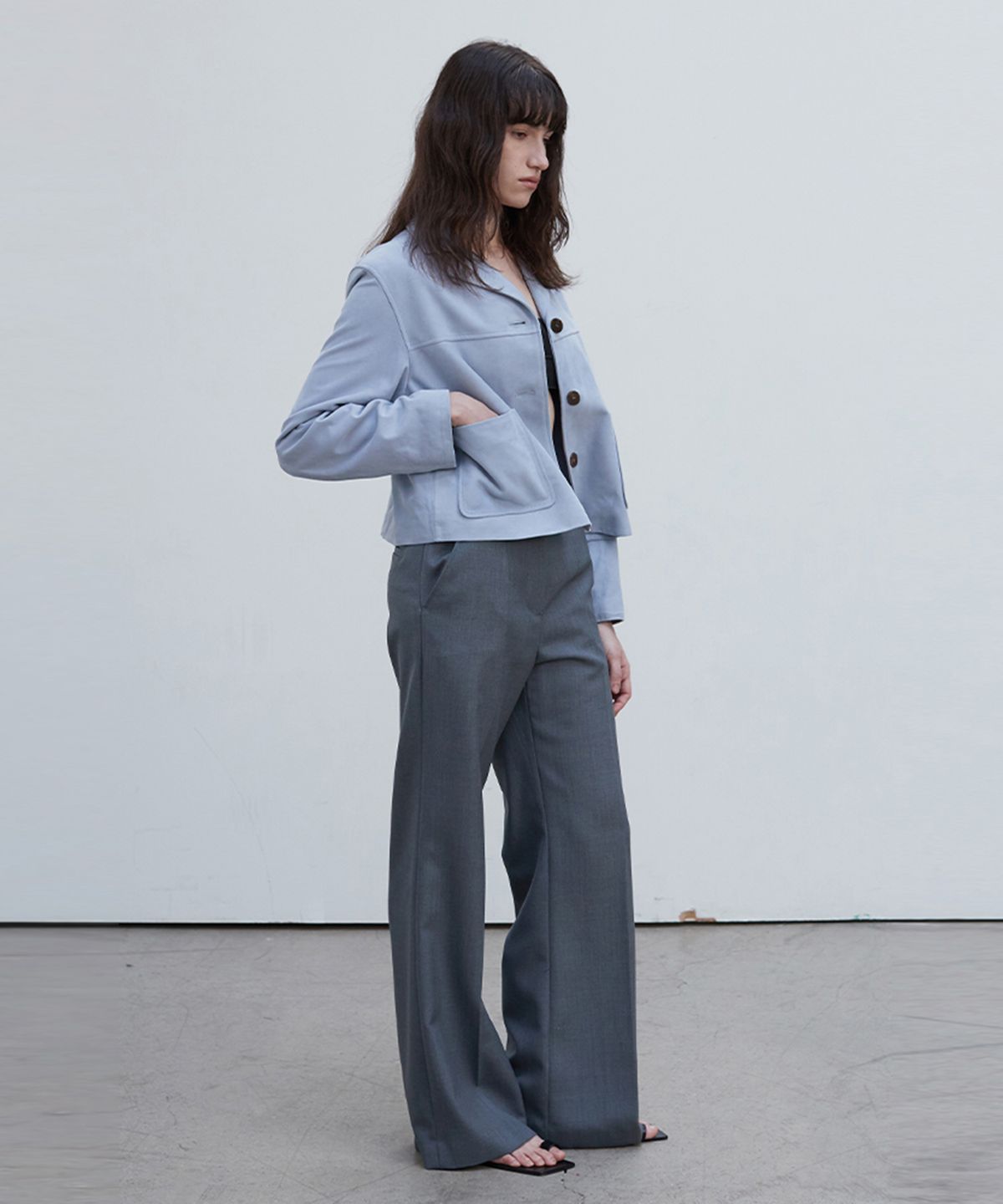 베르데마르(VERDEMAR) Suede Three Button JK_Alry Blue