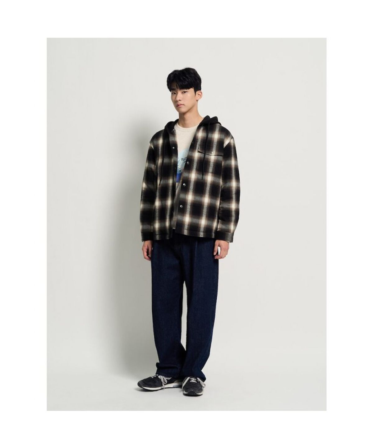 빈폴 멘(BEANPOLE MEN) 후드 옴브레 패딩 셔츠 - 브라운