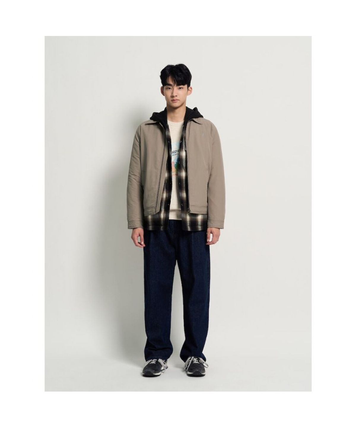 빈폴 멘(BEANPOLE MEN) 후드 옴브레 패딩 셔츠 - 브라운