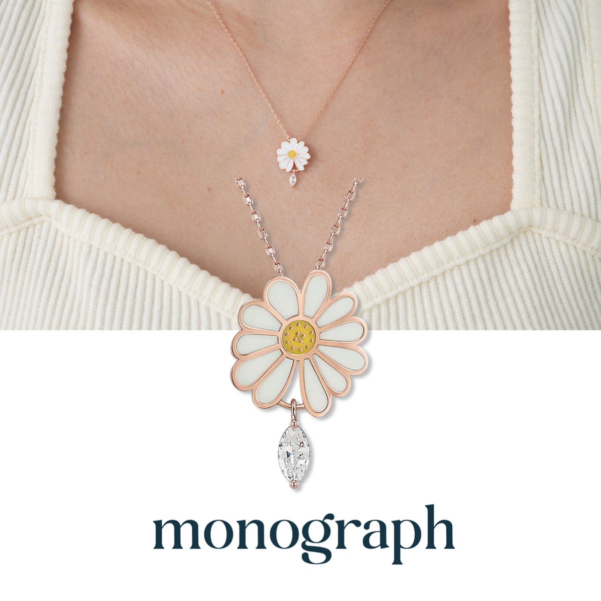 모노그래프(MONOGRAPH) 데이지 목걸이 MGNL0377 14K Gold Plated (큰 꽃)
