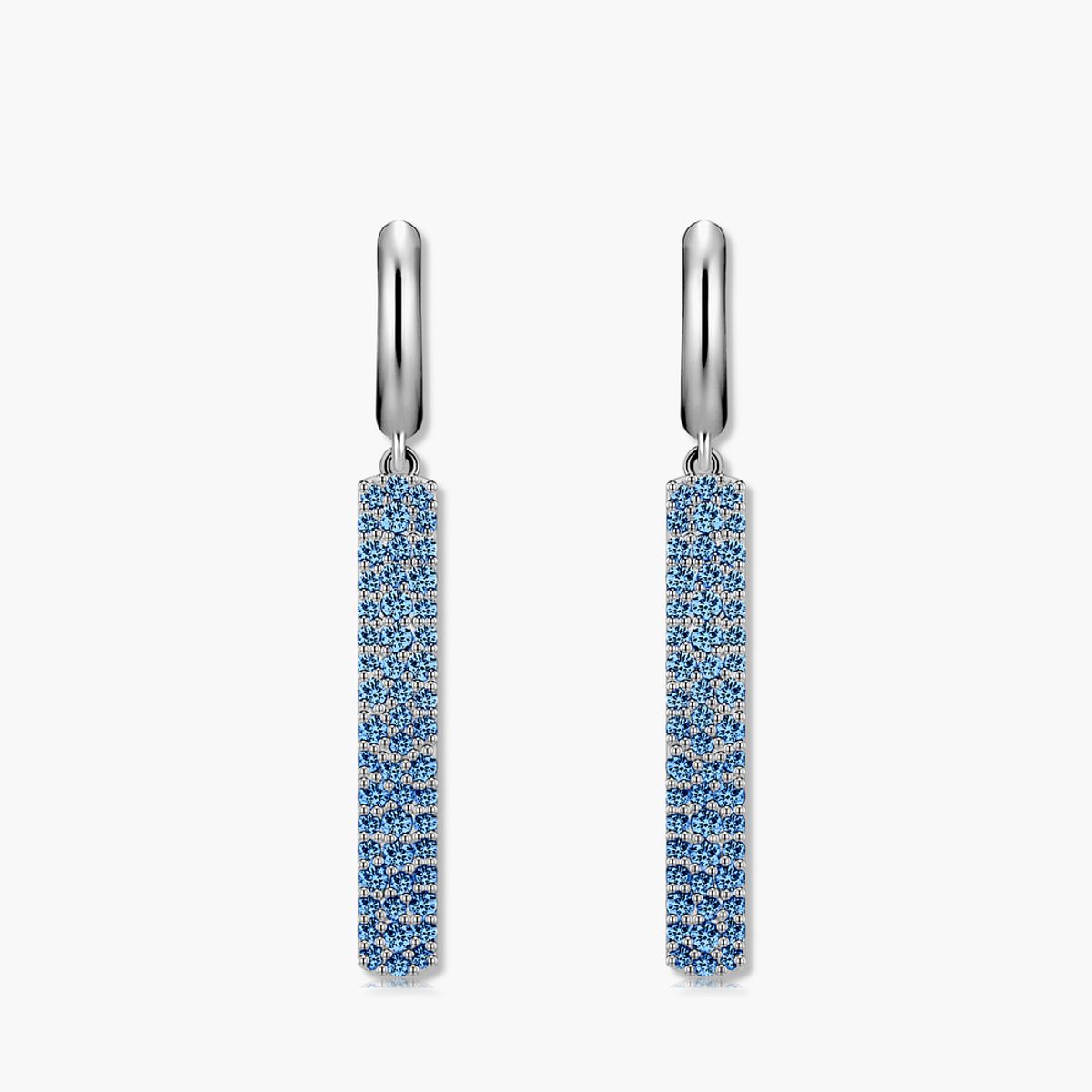모노그래프(MONOGRAPH) 파이퍼 귀걸이 MGER0401 Rhodium Plated (화이트골드+블루 큐빅)