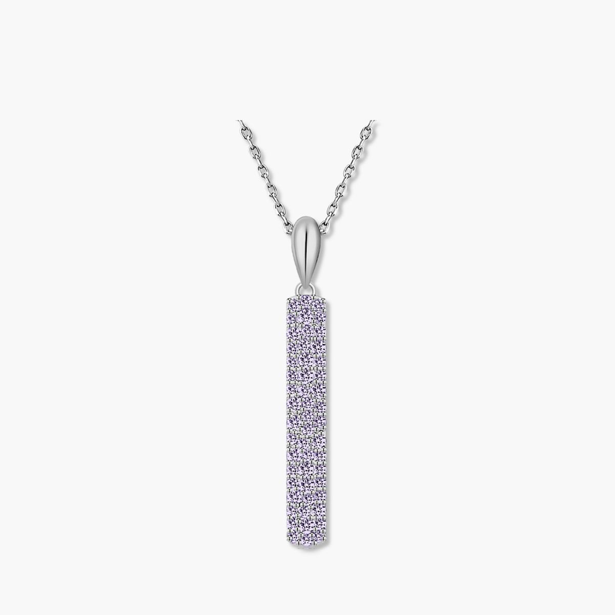 모노그래프(MONOGRAPH) 파이퍼 목걸이 MGNL0402 Rhodium Plated (화이트골드+퍼플 큐빅)