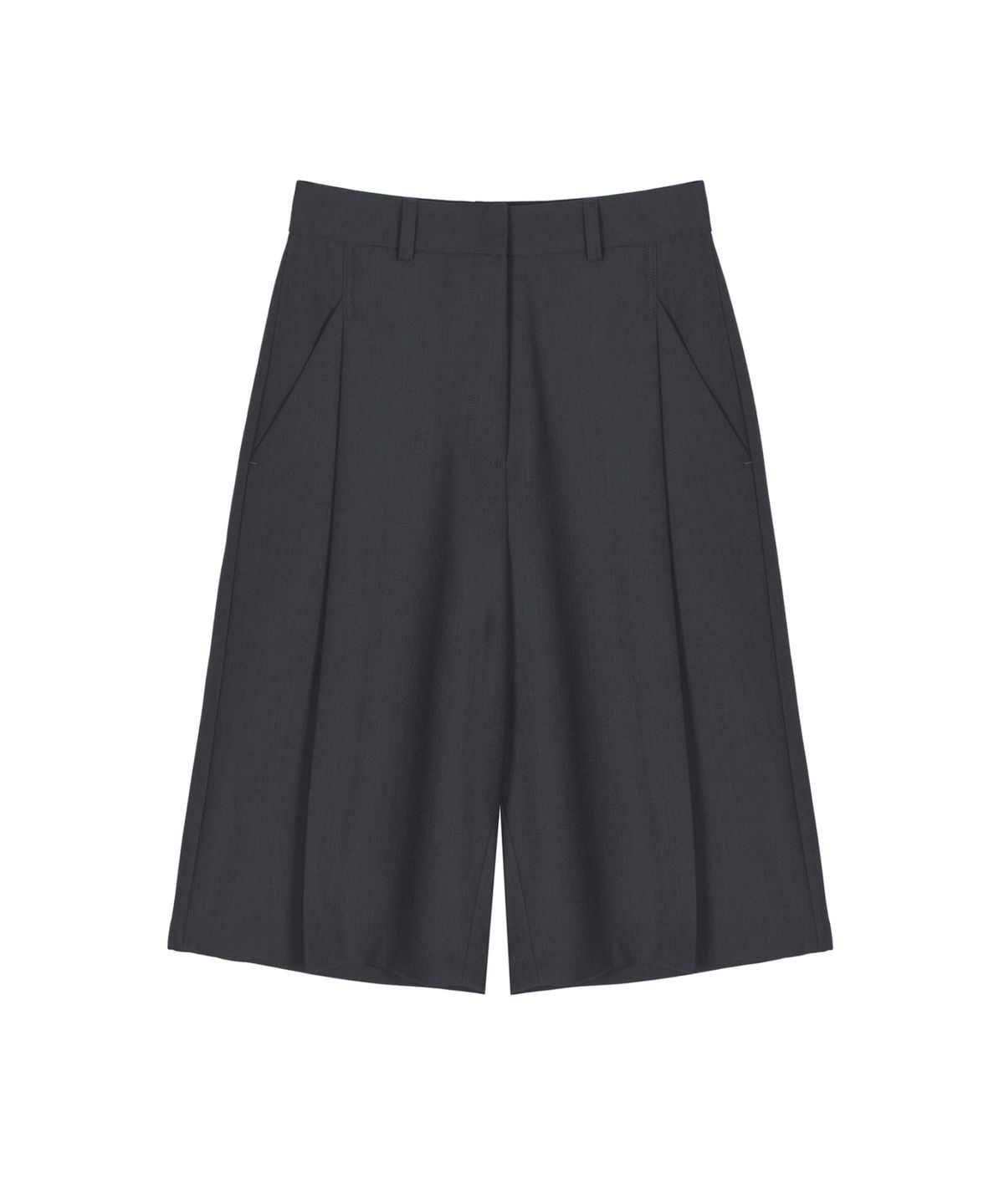 닉앤니콜(NICK&NICOLE) WIDE PINTUCK BERMUDA PANTS_CHARCOAL
