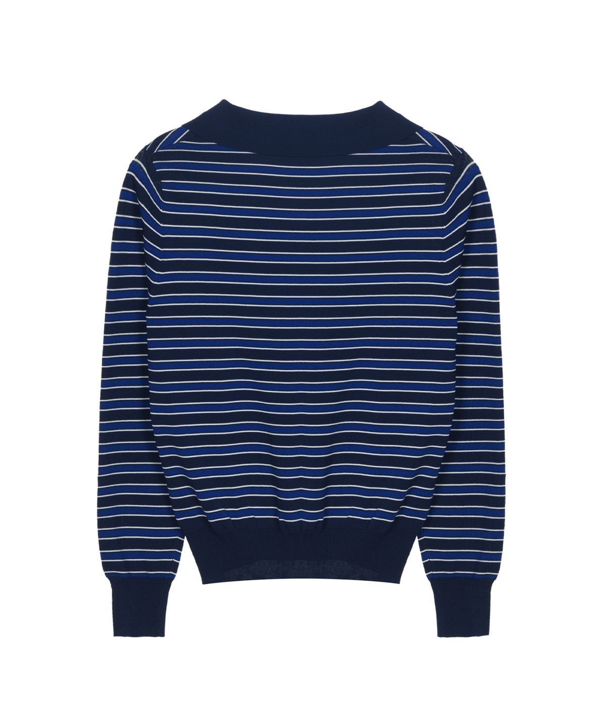 닉앤니콜(NICK&NICOLE) MULTI STRIPE V-NECK COLLAR KNIT_NAVY