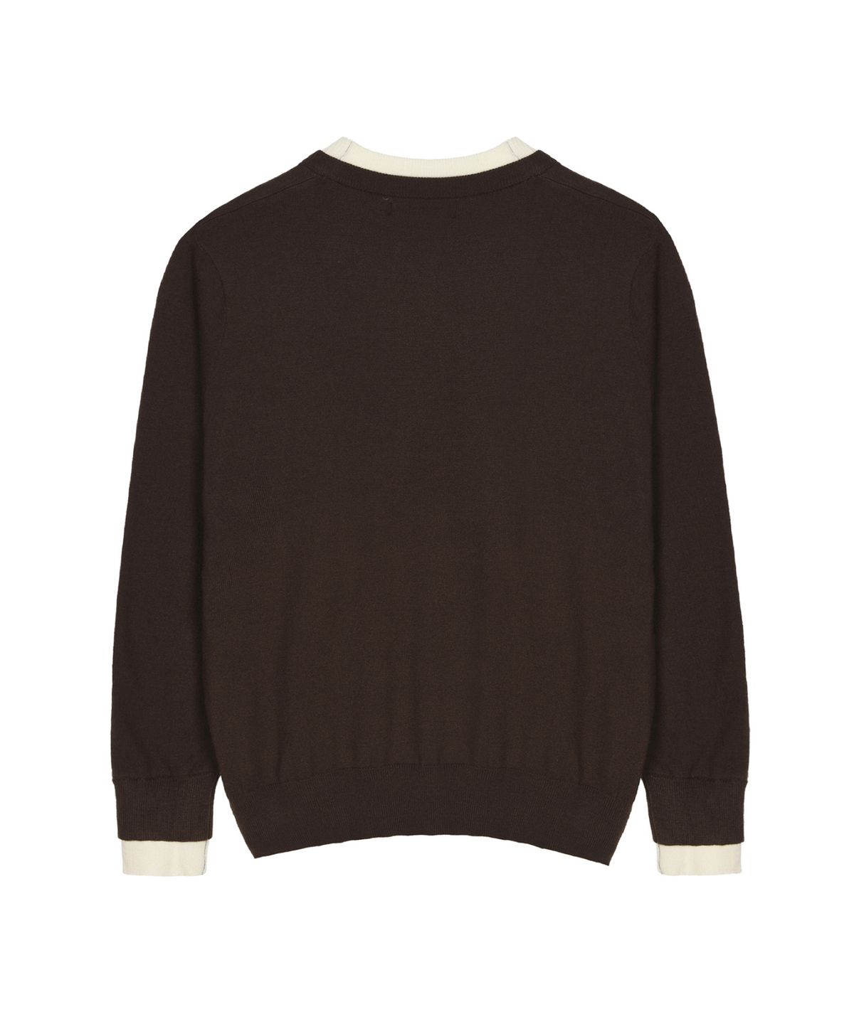 닉앤니콜(NICK&NICOLE) LAYERED ROUND V NECK KNIT_BROWN