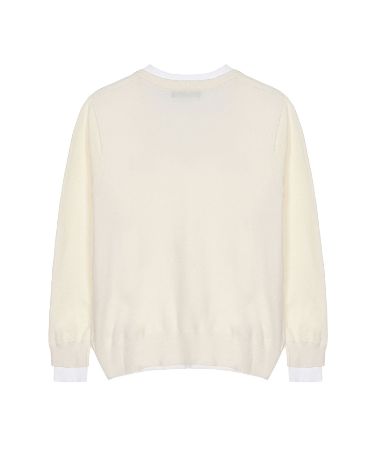 닉앤니콜(NICK&NICOLE) LAYERED ROUND V NECK KNIT_CREAM