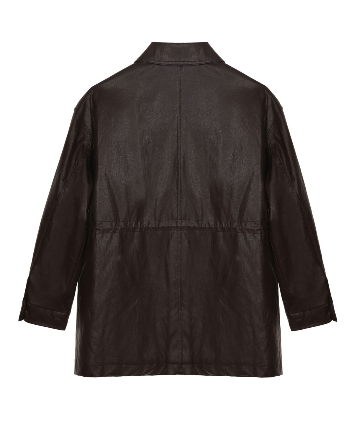 닉앤니콜(NICK&NICOLE) MIDI HALF LEATHER PADDING JACKET_BROWN