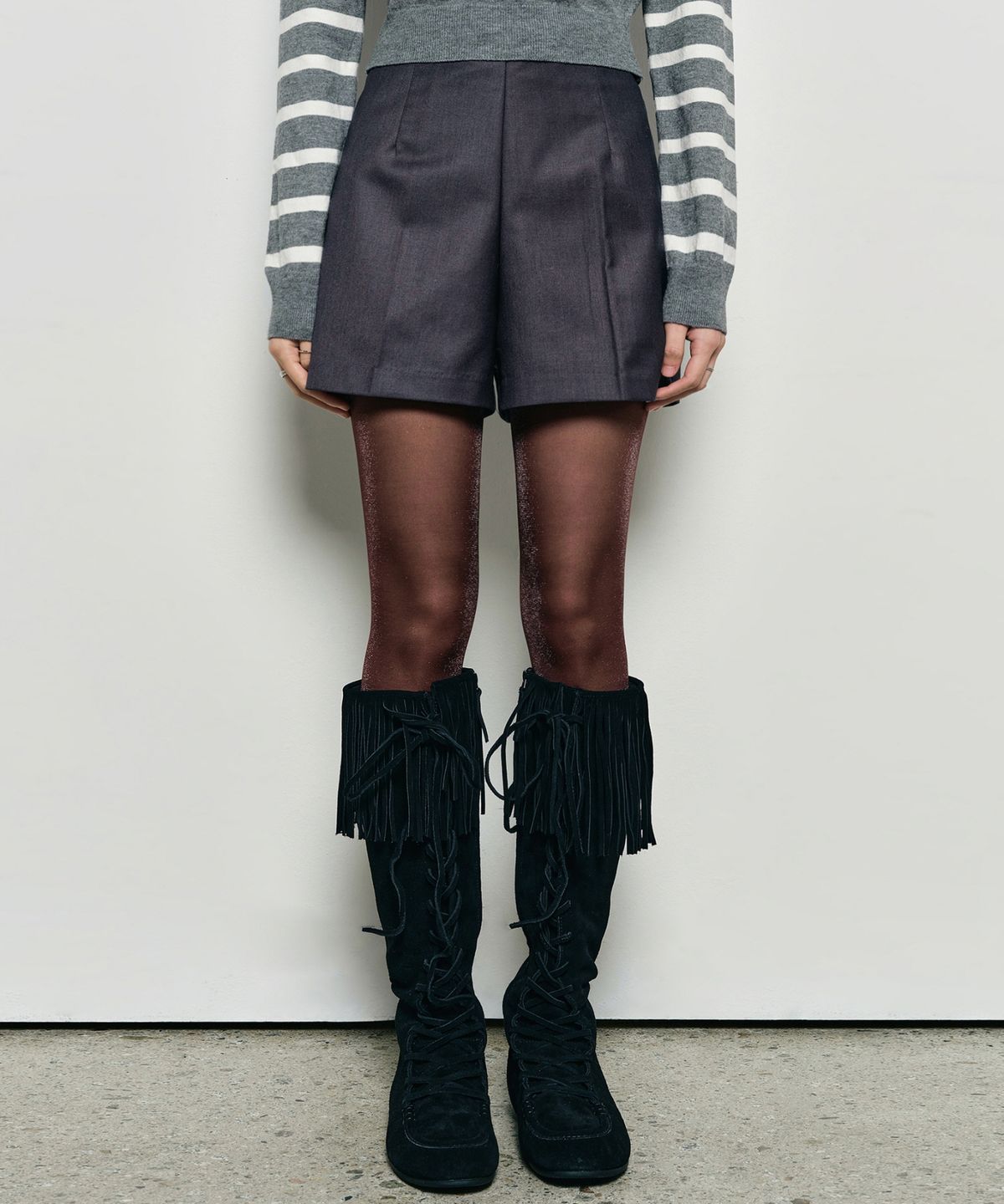 닉앤니콜(NICK&NICOLE) CLASSIC MICRO HALF PANTS_GRAY