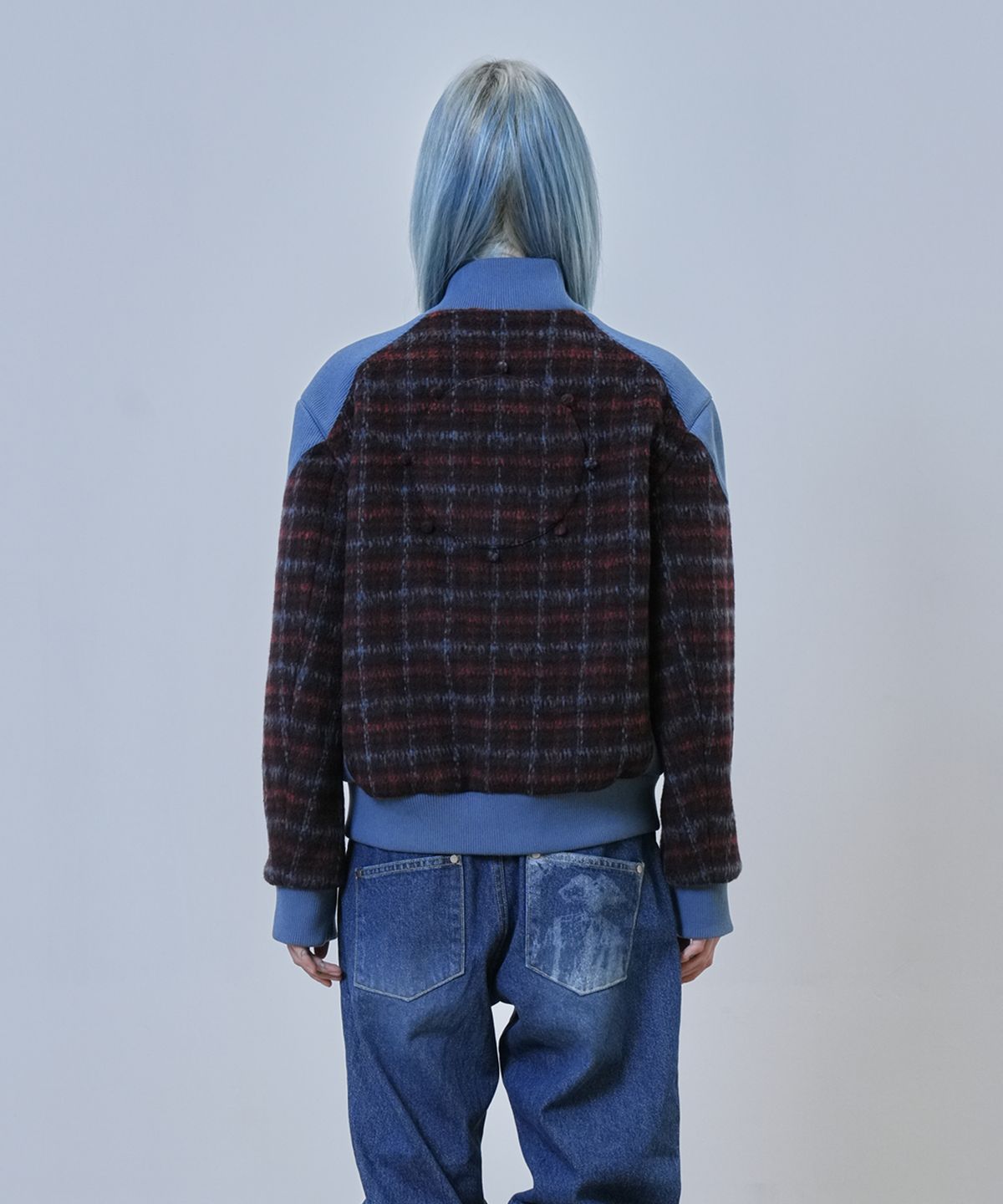 뉴제(NEWGE) Inside Out Check Jumper (WINE)