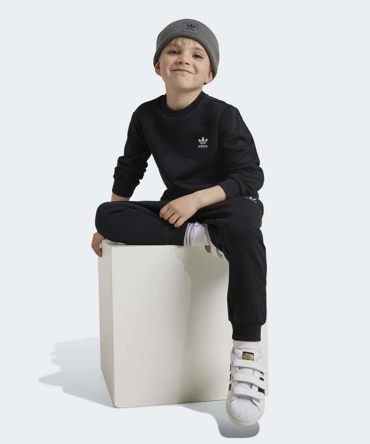 아디다스 키즈(ADIDAS KIDS) 크루 세트 키즈 - 블랙 / IW1021