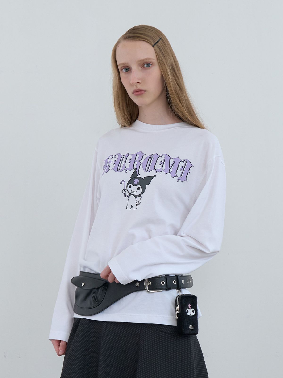기준(KIJUN) Baddie Kuromi Long Sleeve Tee Off-White