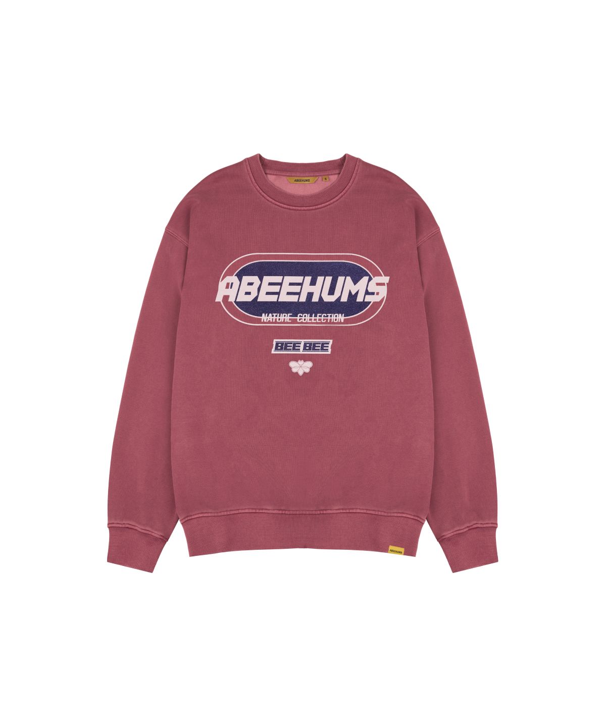 어비험즈(ABEEHUMS) 피그먼트 다잉 트랙 로고 스웨트셔츠 ABH357-120 더스티핑크