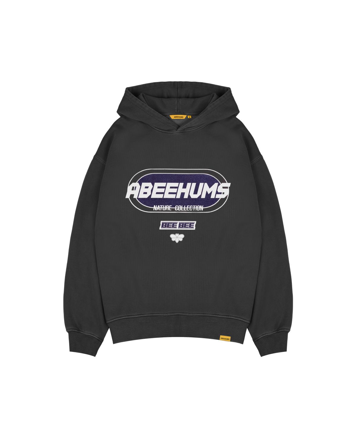 어비험즈(ABEEHUMS) 피그먼트 다잉 트랙 로고 후드 스웨트 셔츠 ABH357-116 챠콜