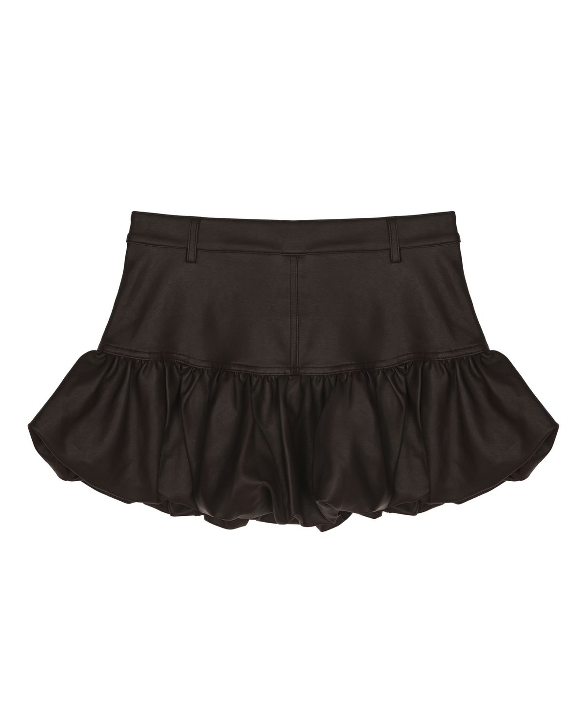 닉앤니콜(NICK&NICOLE) BALLOON LEATHER MINI SKIRT_BROWN