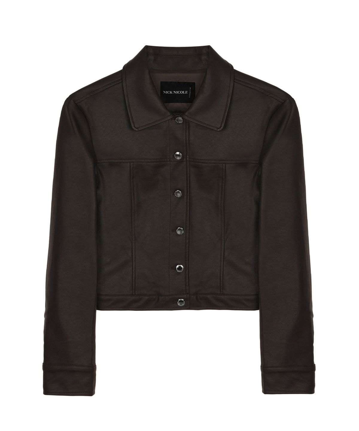 닉앤니콜(NICK&NICOLE) TRUCKER LINE LEATHER JACKET_BROWN