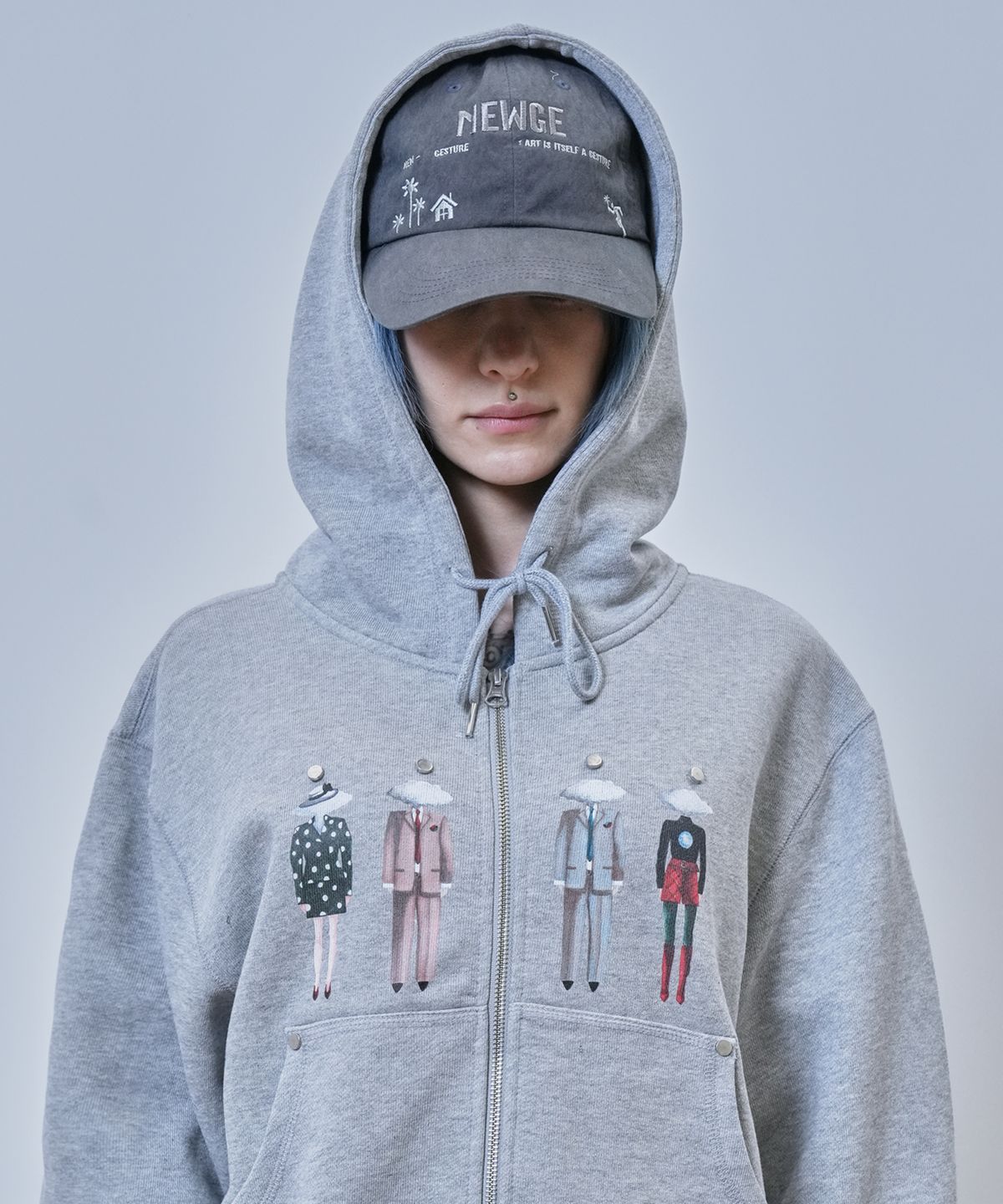 뉴제(NEWGE) Cloud People Hoodie (GRAY)