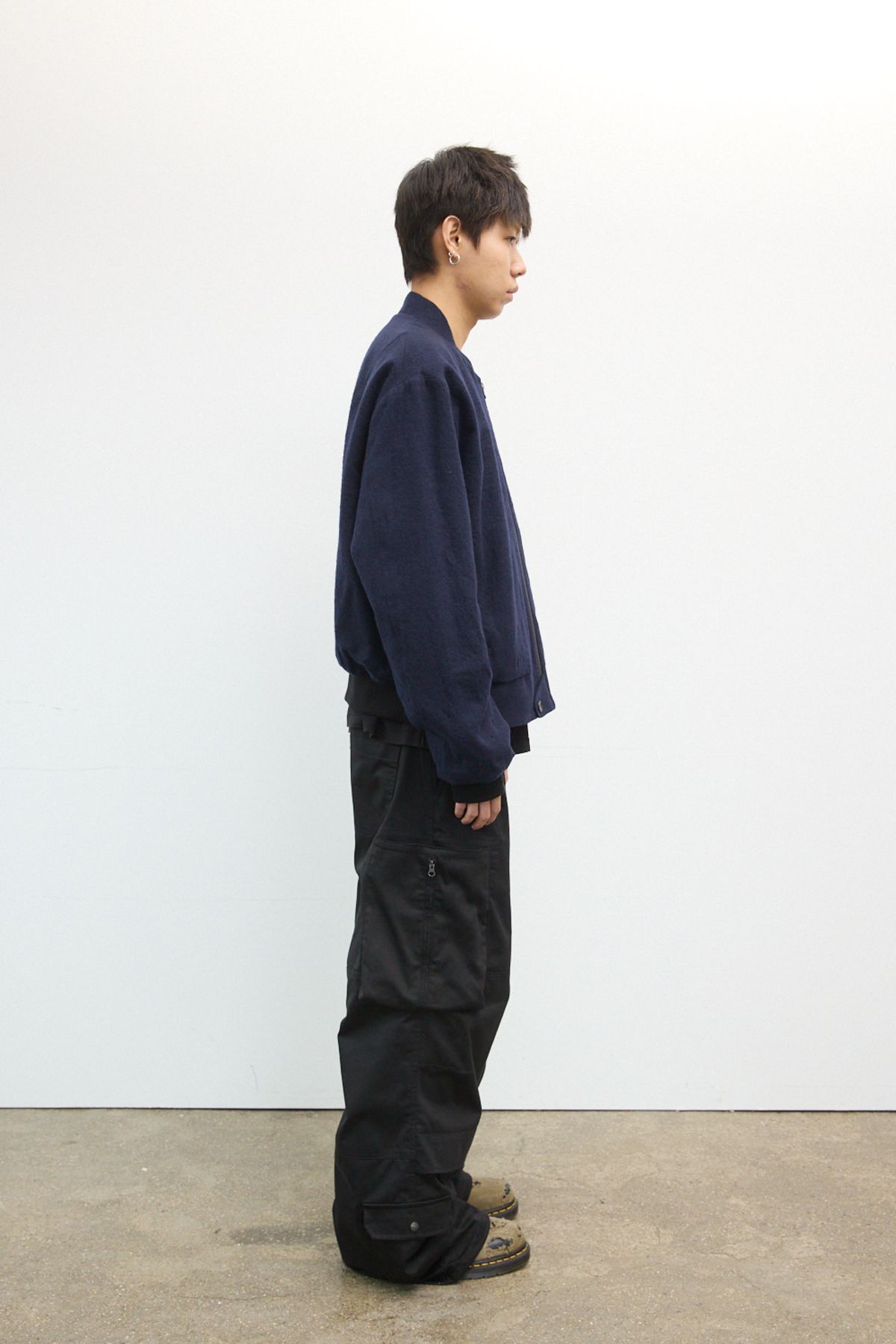 해칭룸(HATCHINGROOM) Hairy Bomber Jacket Dark Navy