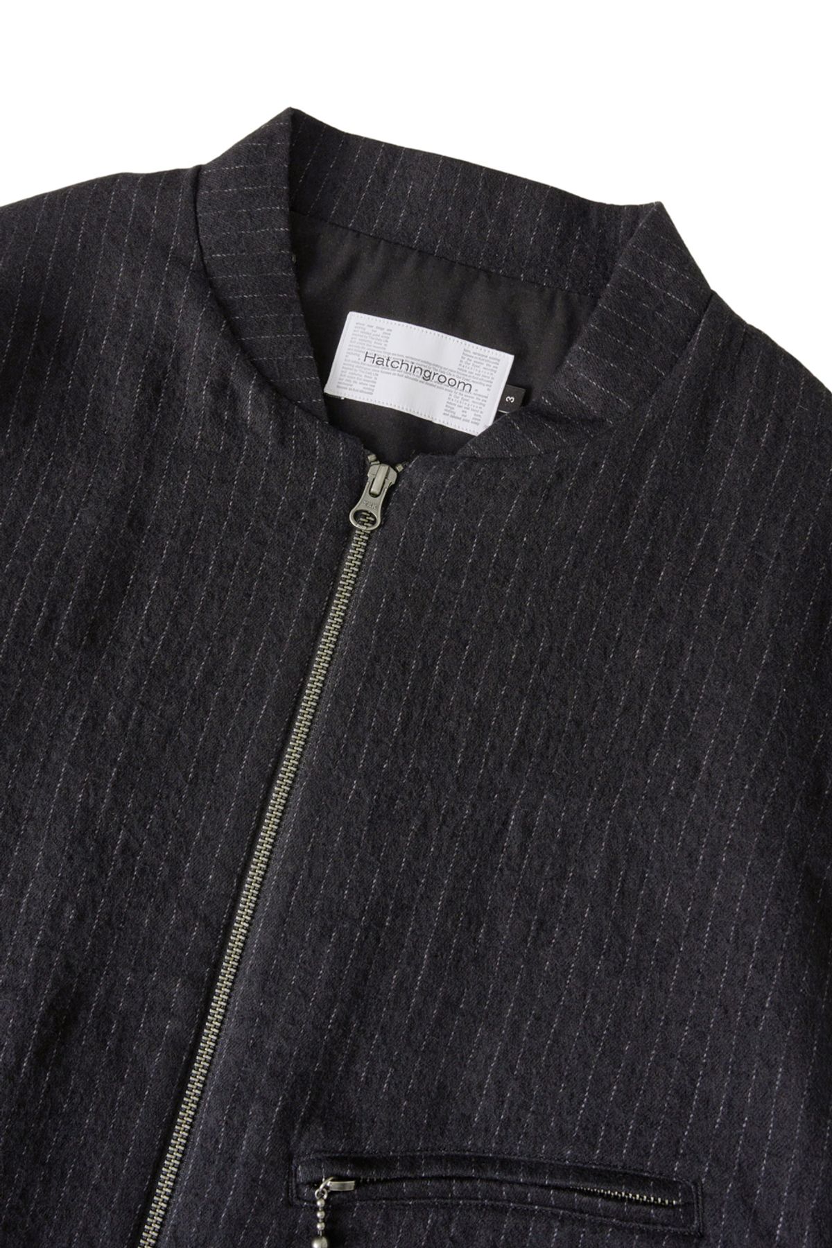 해칭룸(HATCHINGROOM) Hairy Bomber Jacket Stripe Black