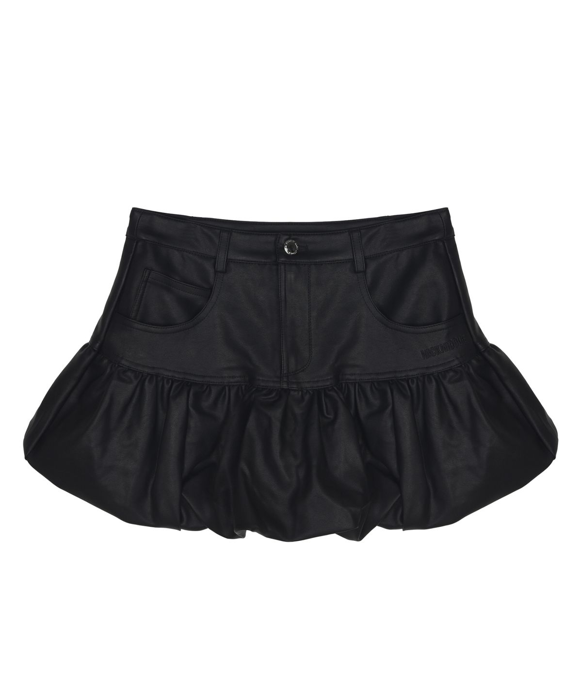닉앤니콜(NICK&NICOLE) BALLOON LEATHER MINI SKIRT_BLACK