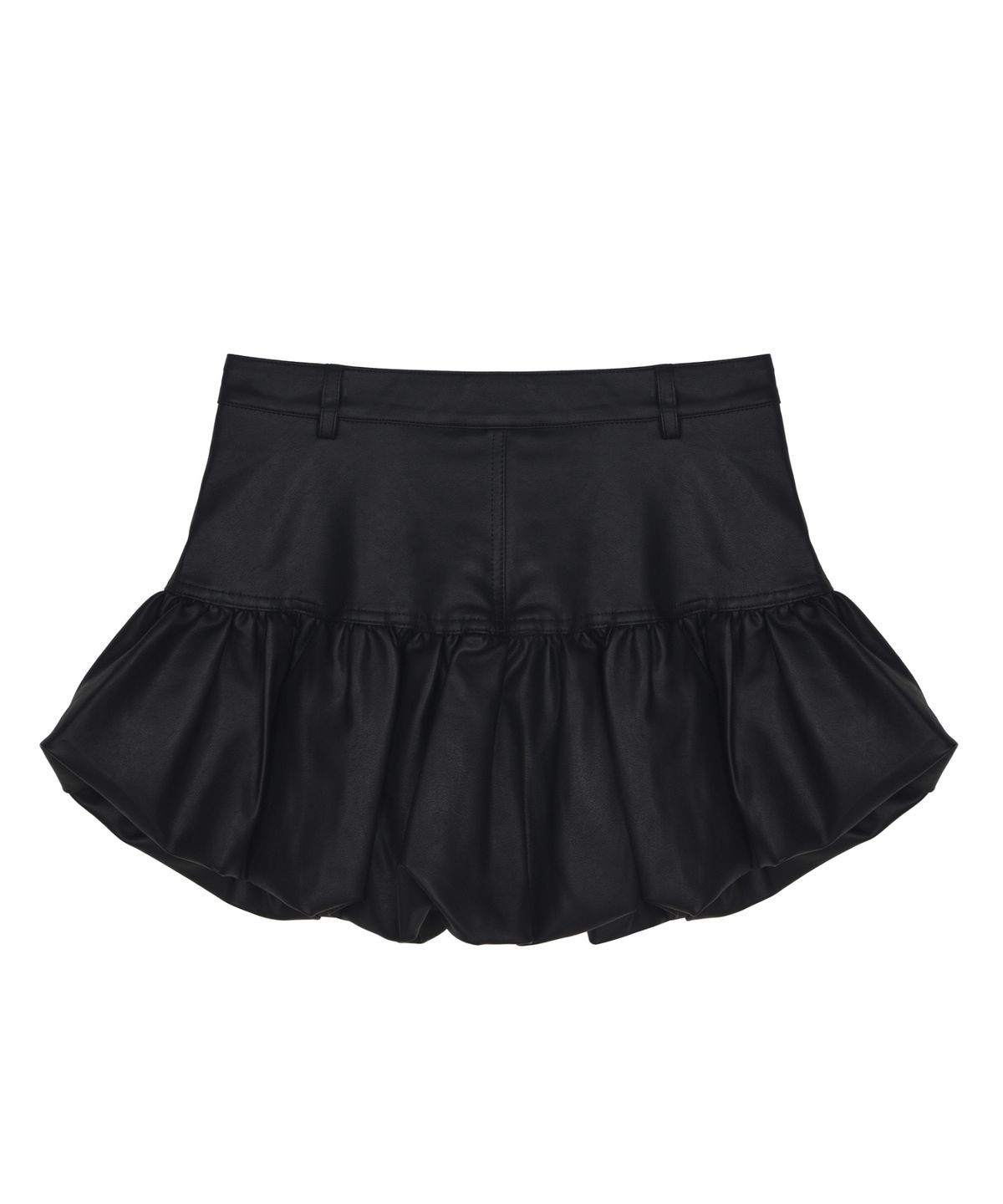 닉앤니콜(NICK&NICOLE) BALLOON LEATHER MINI SKIRT_BLACK