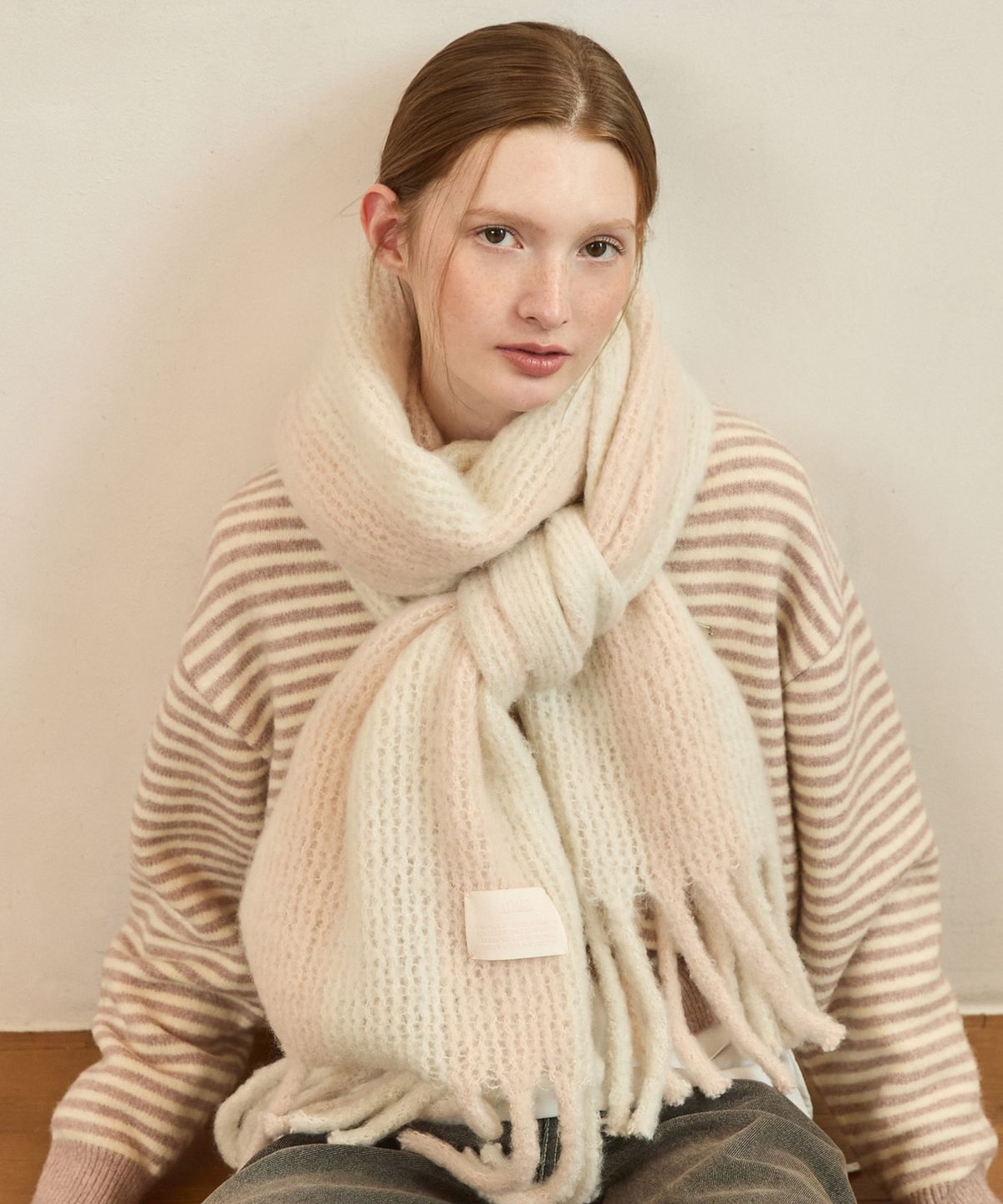 어다울(ADAUL) Height stripe rege long muffler - 2color