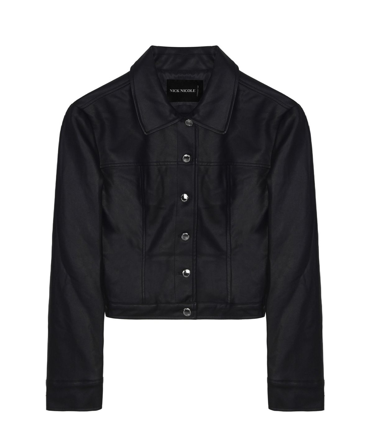닉앤니콜(NICK&NICOLE) TRUCKER LINE LEATHER JACKET_BLACK