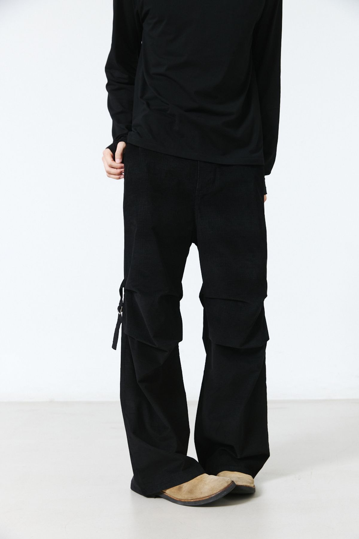 해칭룸(HATCHINGROOM) Bondage Snow Trousers Corduroy Shadow Check Black