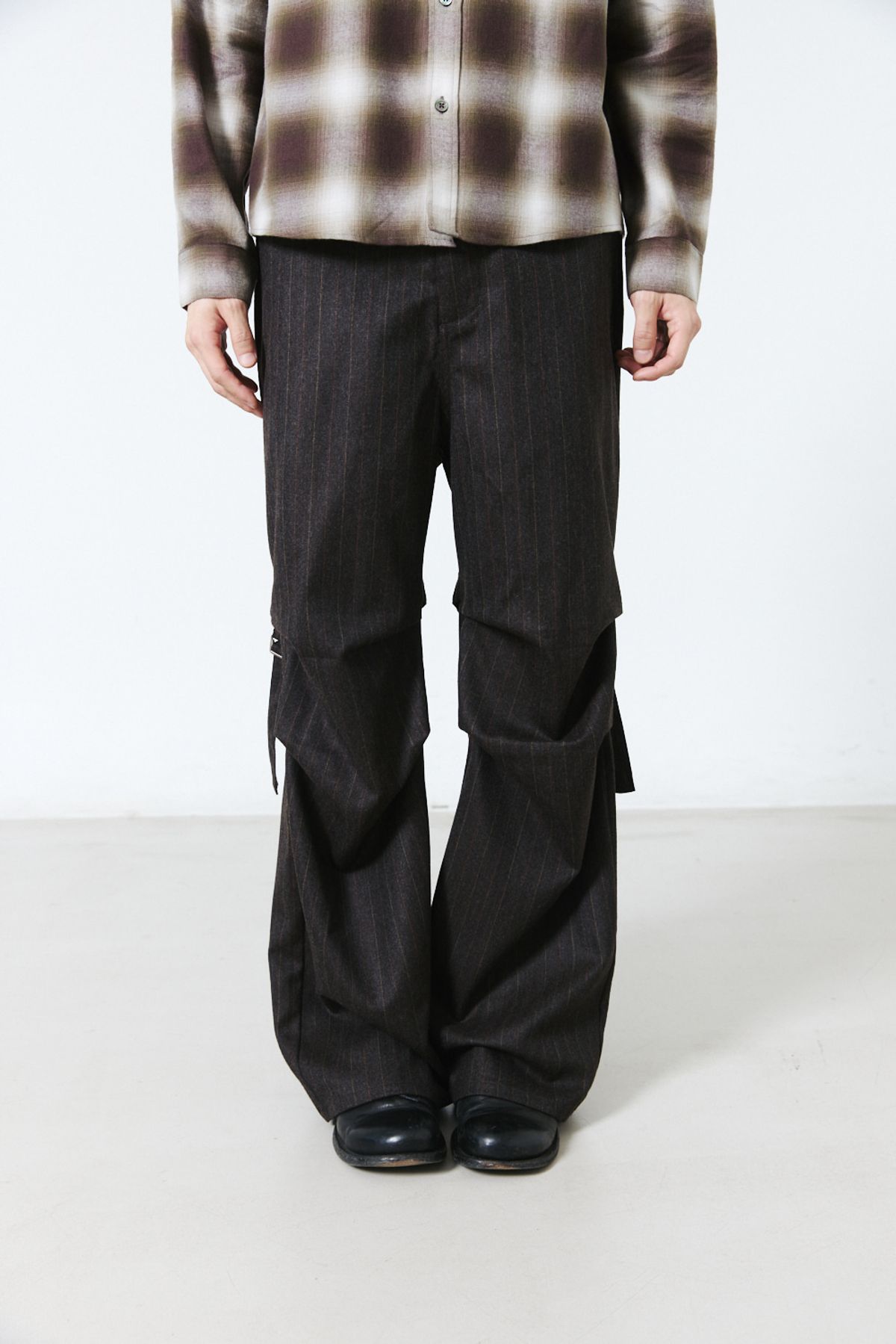 해칭룸(HATCHINGROOM) Bondage Snow Trousers Stripe Brown