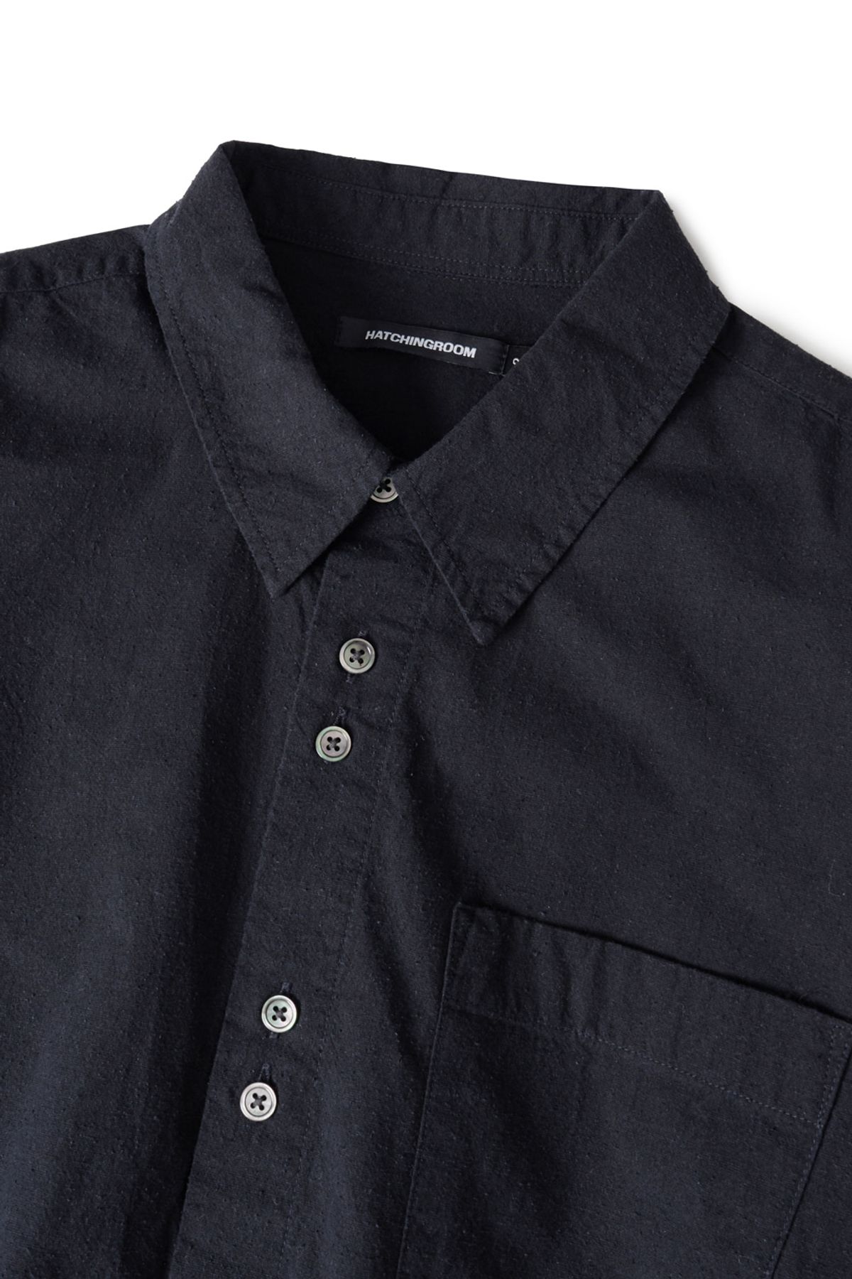 해칭룸(HATCHINGROOM) Rana Shirt Silk Nep Black