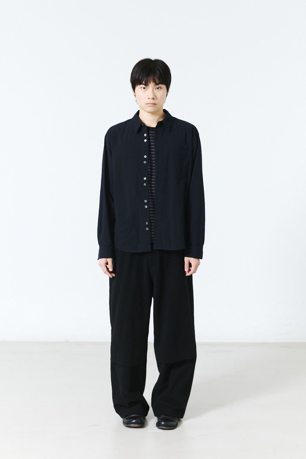 해칭룸(HATCHINGROOM) Rana Shirt Silk Nep Black