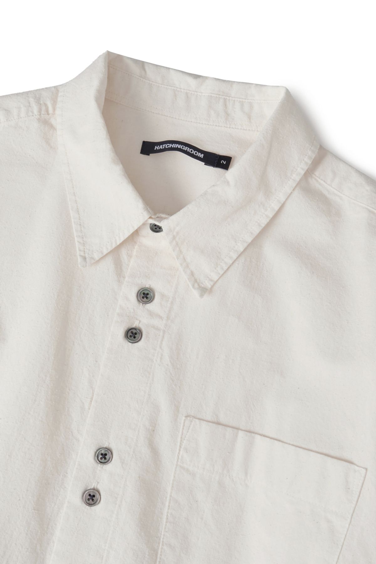 해칭룸(HATCHINGROOM) Rana Shirt Silk Nep Ecru