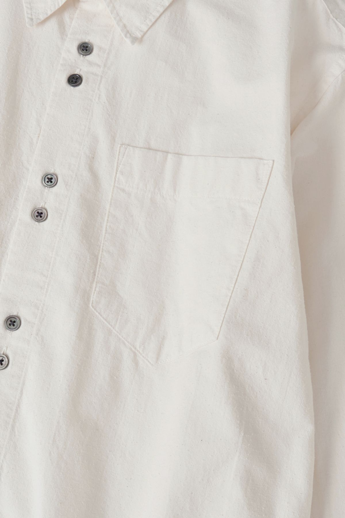 해칭룸(HATCHINGROOM) Rana Shirt Silk Nep Ecru